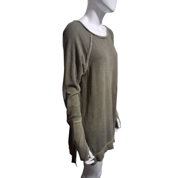 Sundance Super Grunge Women's Medium Distressed Prep Raw Hem Holes Jacked-up Top - Picture 5 of 15